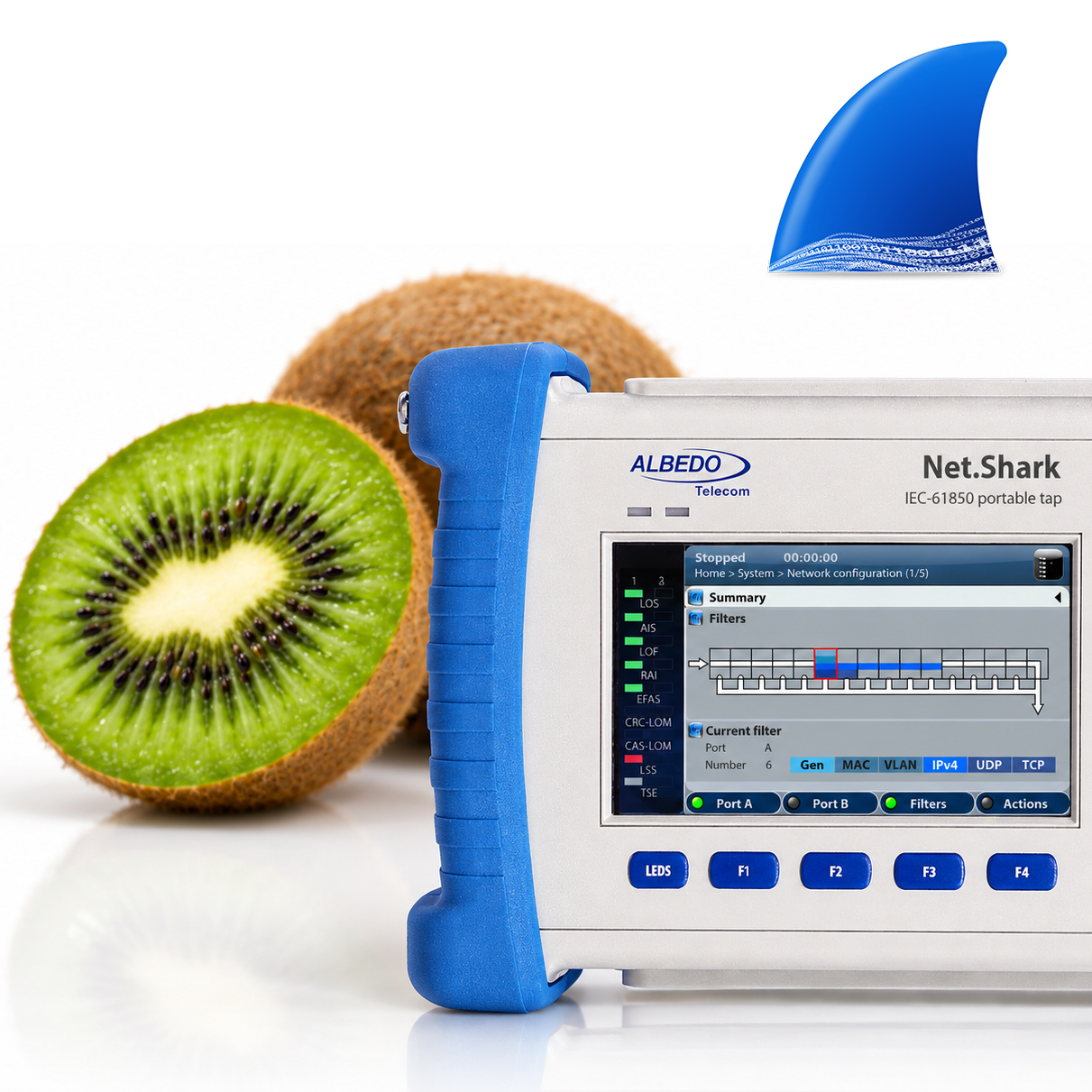 ALBEDO Net.Shark handheld network TAP for IEC 61850 commissioning